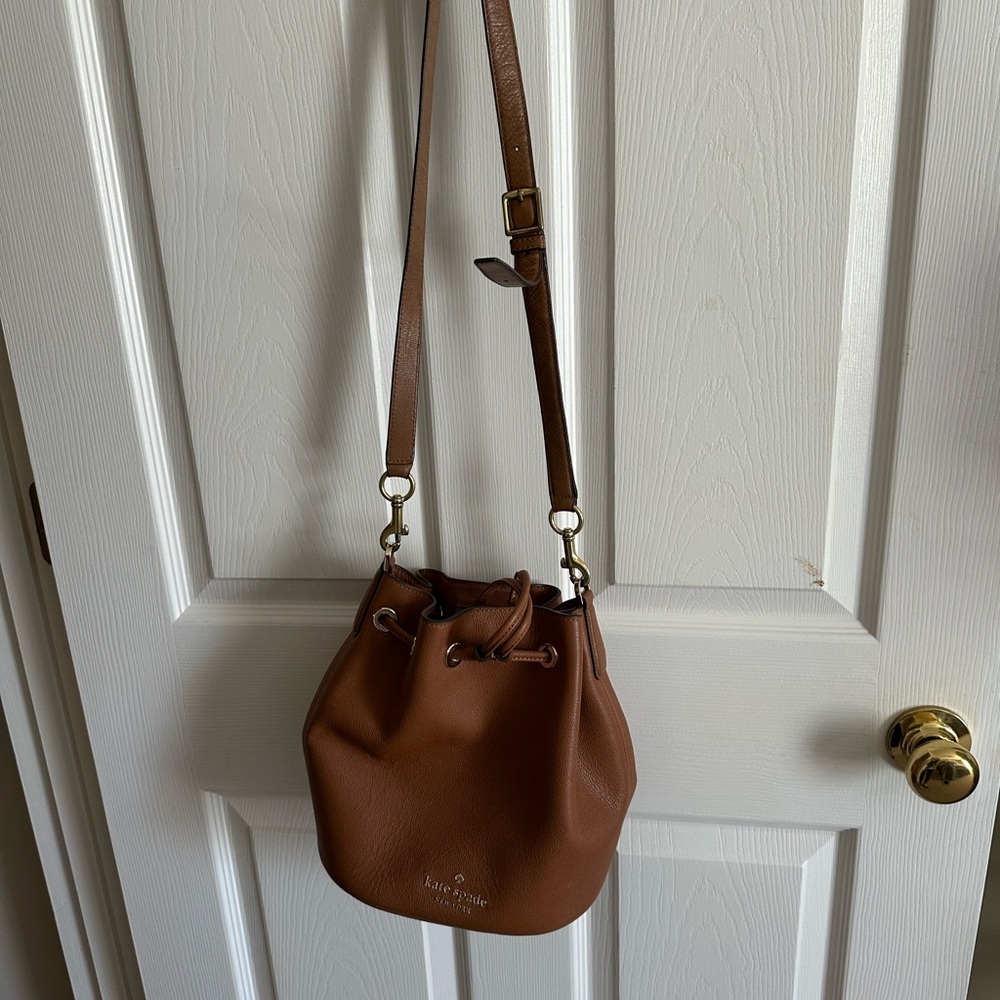Kate Spade Brown Leather Bucket Bag